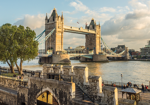 Tower Bridge in London at sunset